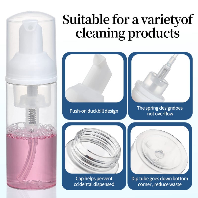 GliSun 36 pcs 2oz Empty Foam Soap Dispensers Bottle Mini Lash Cleanser Bottles Refillable Cleaning for Shampoo Lotion Hand Sanitizer Cosmetics Castile BPA-Free - Image 5